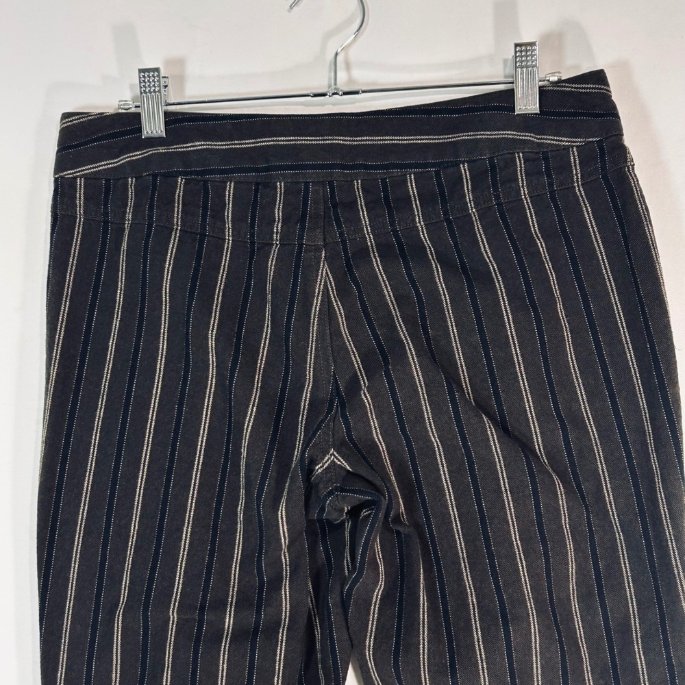 ie relaxed Womens Pinstripe Cropped Pants Brown Straight‎ Leg Size 12 - Picture 6 of 10